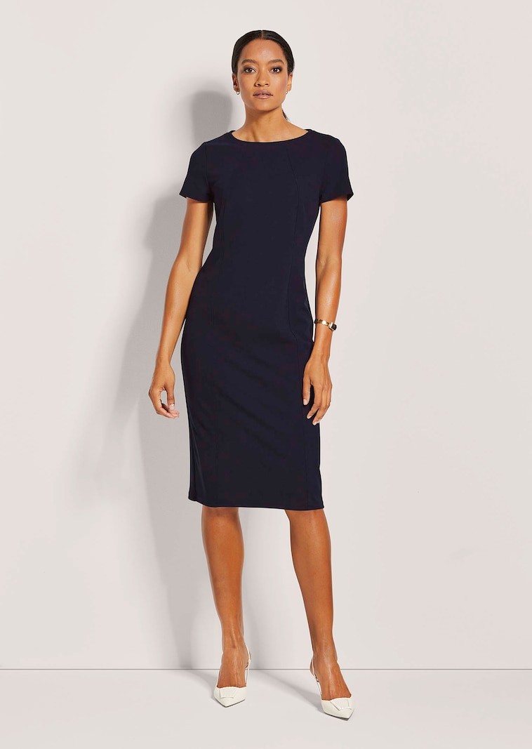 Sheath dress with short sleeves in navy | MADELEINE Fashion Sheath dress with short sleeves in navy | MADELEINE Fashion