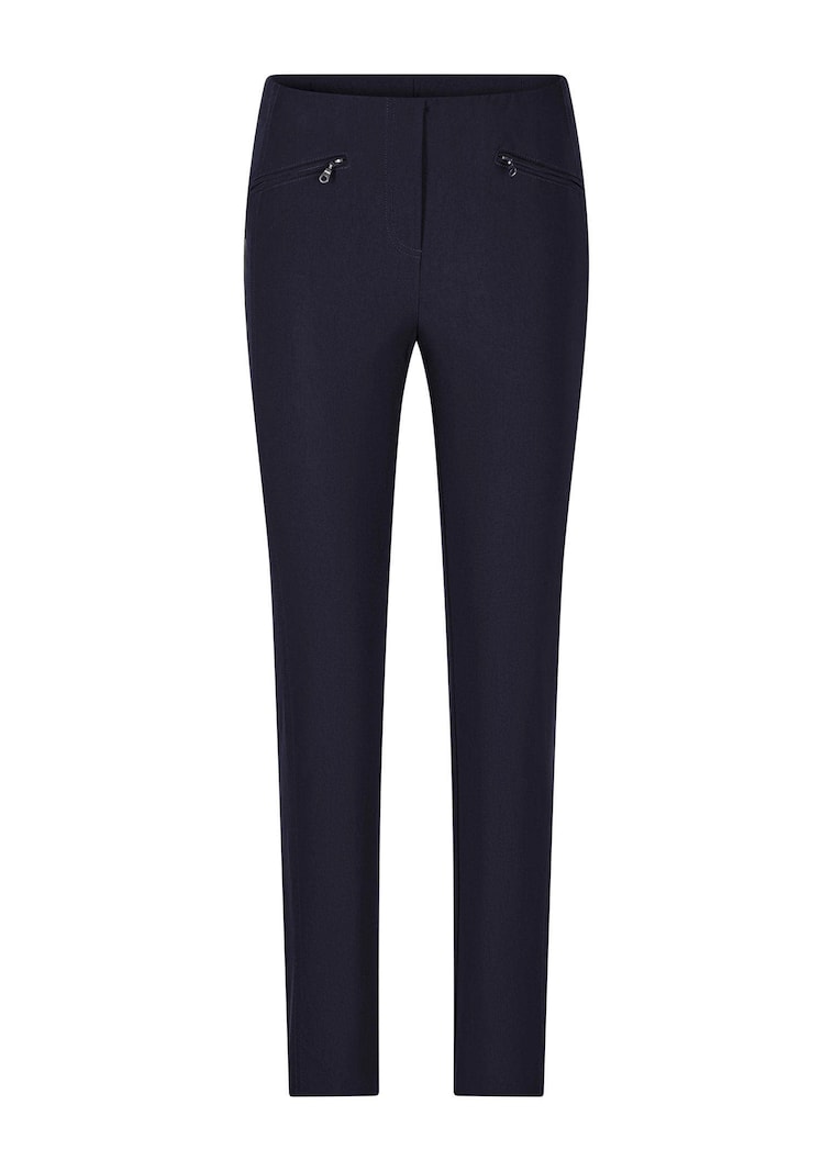 Pantalon en bengaline LOUISA. Coupe ajustée. Intérieur légèrement molletonné.