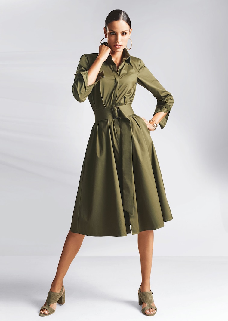 Shirt dress with belt in khaki | MADELEINE Fashion Shirt dress with belt in khaki | MADELEINE Fashion