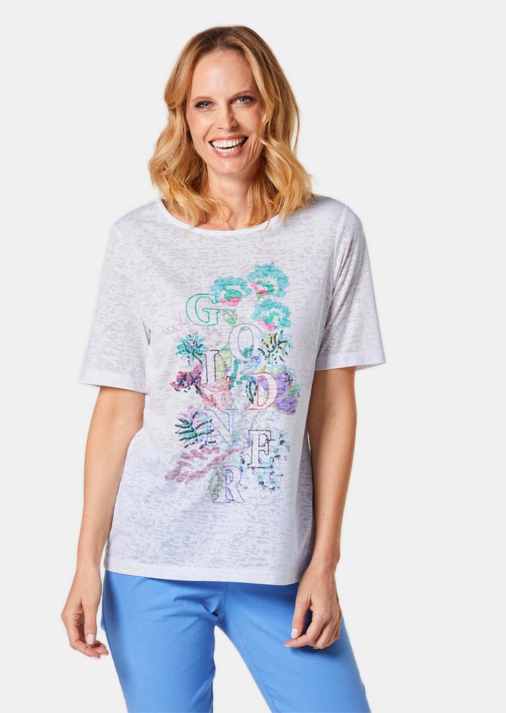 Betoverend mooi gedessineerd shirt met motiefprint