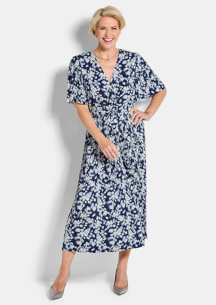 Elegantes Plisseekleid in Wickeloptik
