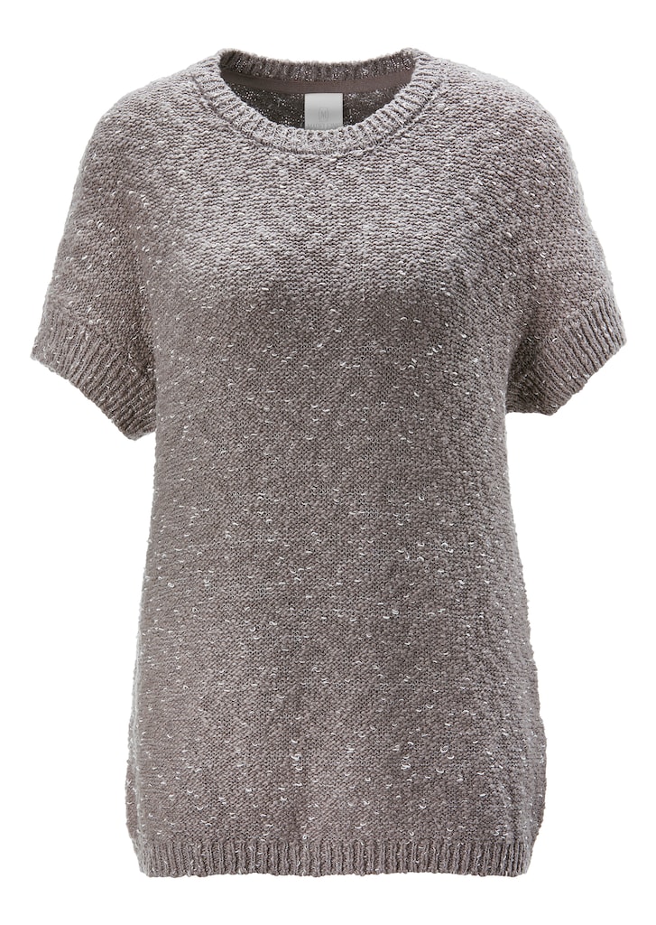Short-sleeved jumper in a bicolour look