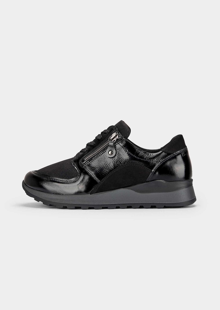 Chaussures à lacets hallux en cuir et textile