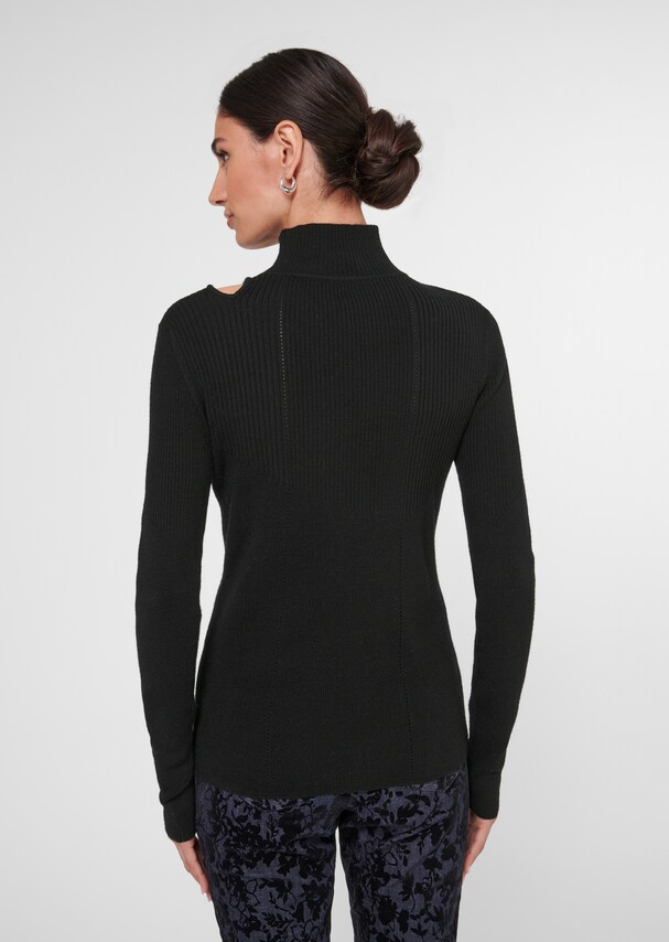 Stand-up collar jumper with cut-out 2