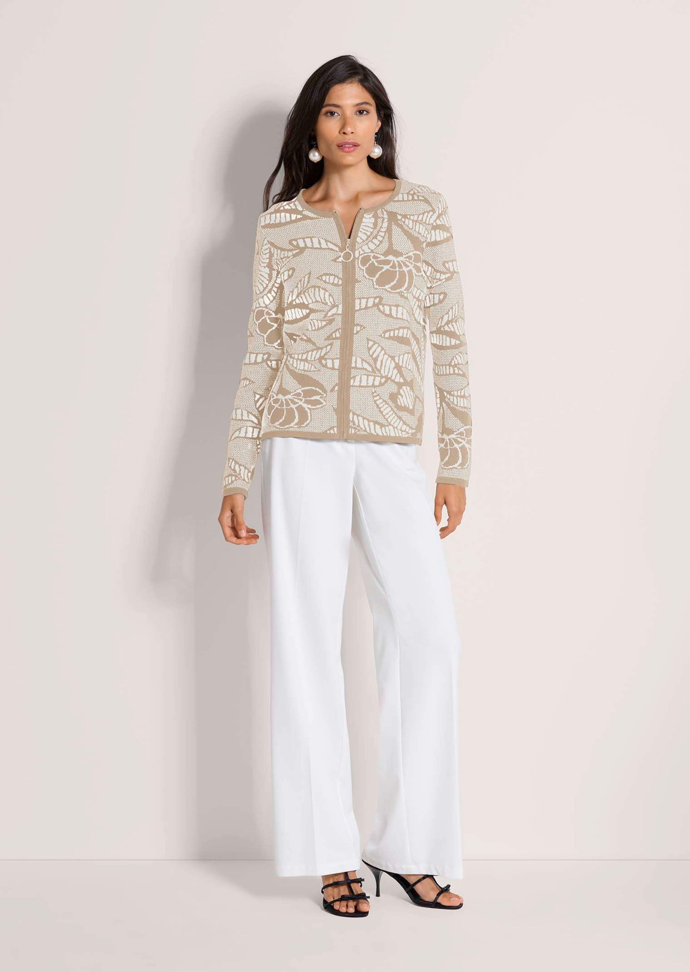 Jacquard-Strickblazer mit Reißverschluss