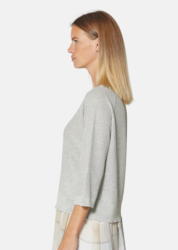 Jumper with 3/4-length sleeves and boat neckline 3