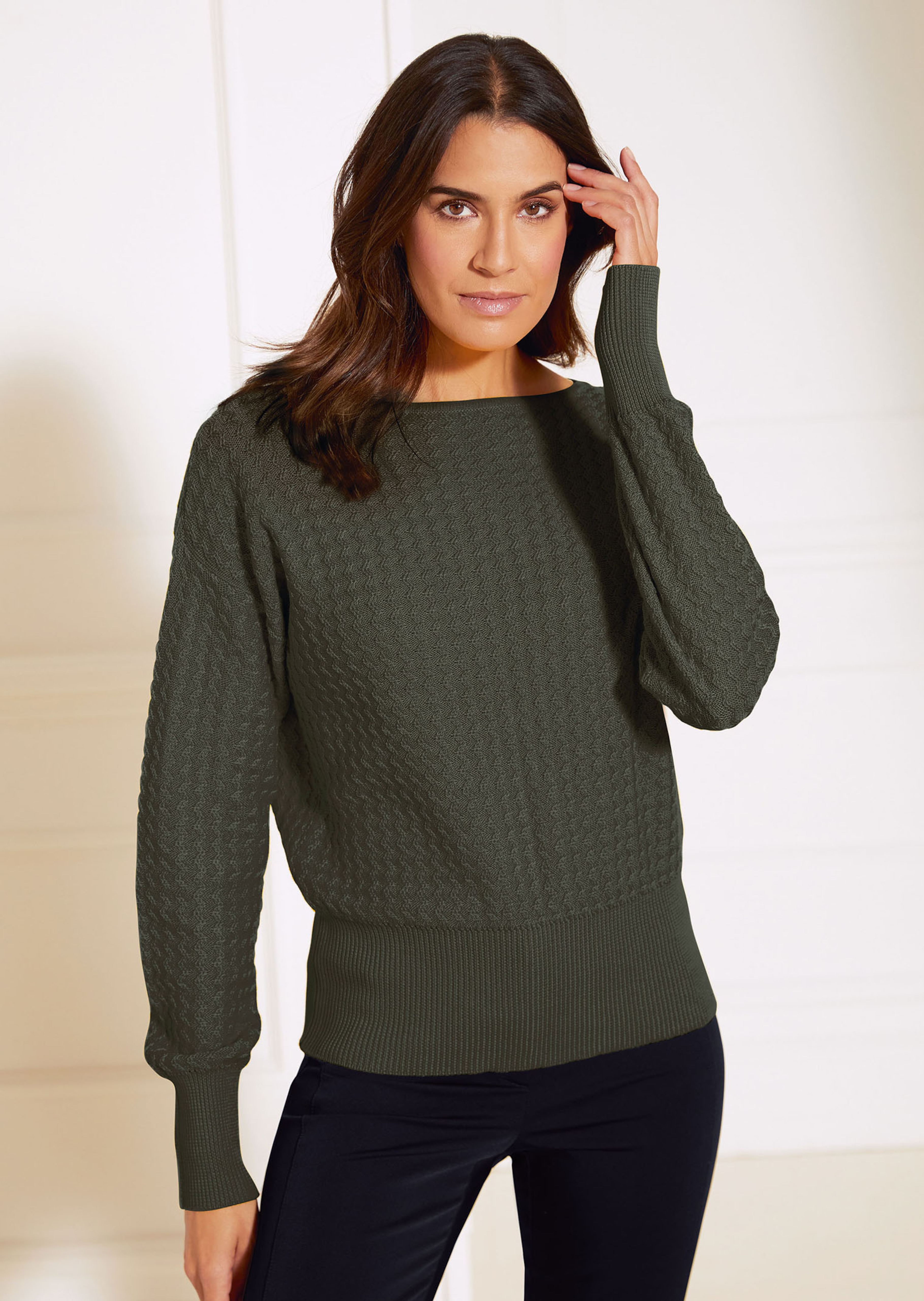 Strukturpullover aus Supima Cotton