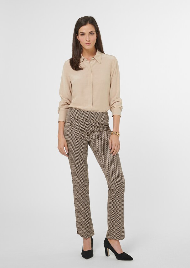 Slip-on trousers in high-quality jacquard 1