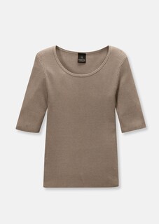 Rippstrickpullover mit kurzen Ärmeln thumbnail 6