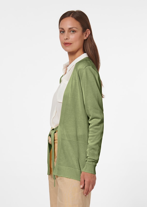 Strickjacke mit Taillen-Bindeband 3