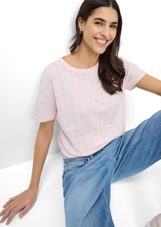 T-shirt en pur coton avec broderie ajourée thumbnail 6
