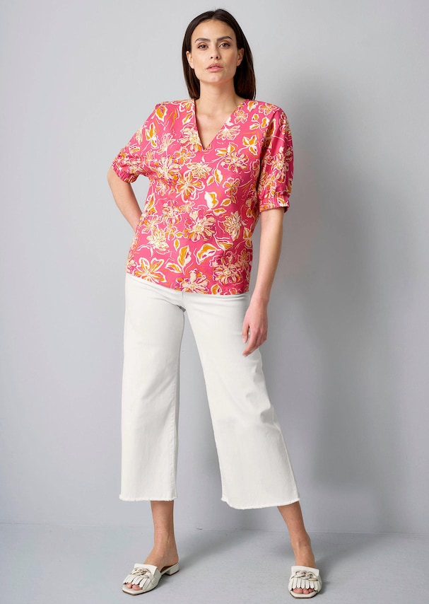 Bluse mit Gummizug am Ärmel 1