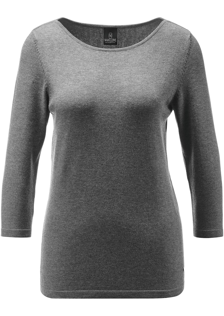 Knitted jumper with boat neckline