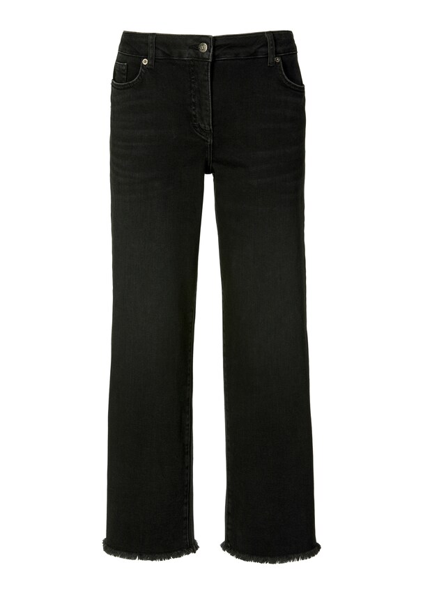 7/8 jeans with a fringed hem in a culotte shape