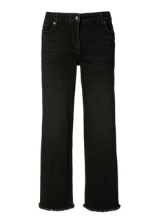 7/8-Jeans mit Fransensaum in Culotte-Form thumbnail 1