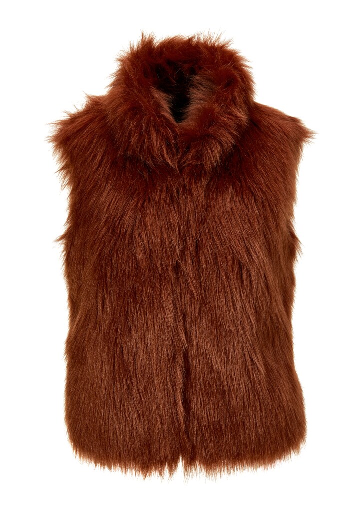 Sleeveless faux fur waistcoat