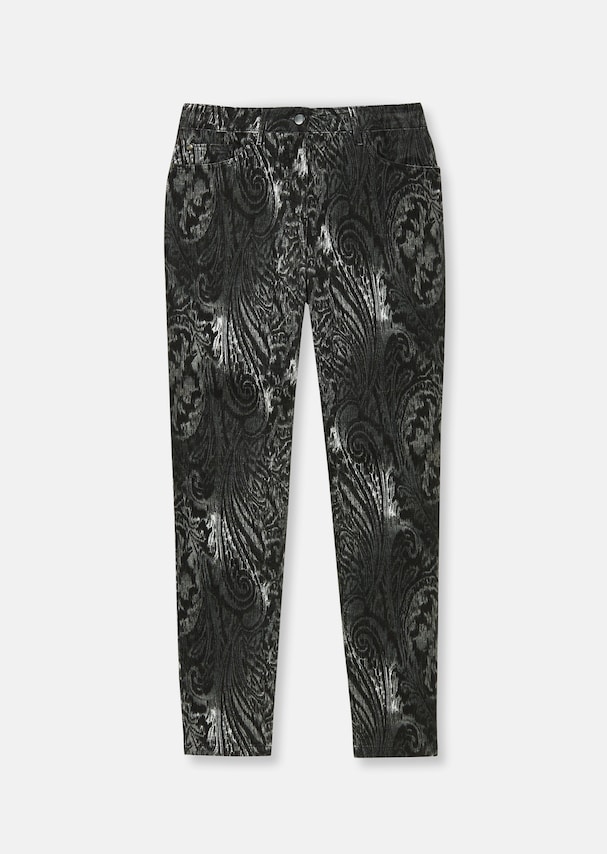 Paisley trousers in velvety stretch fabric 5