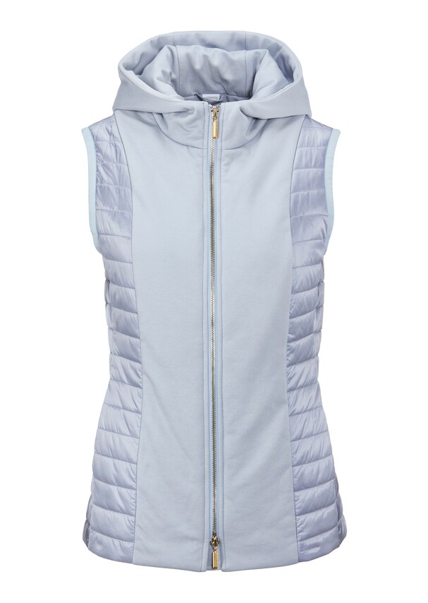 Lightly padded quilted waistcoat with hood