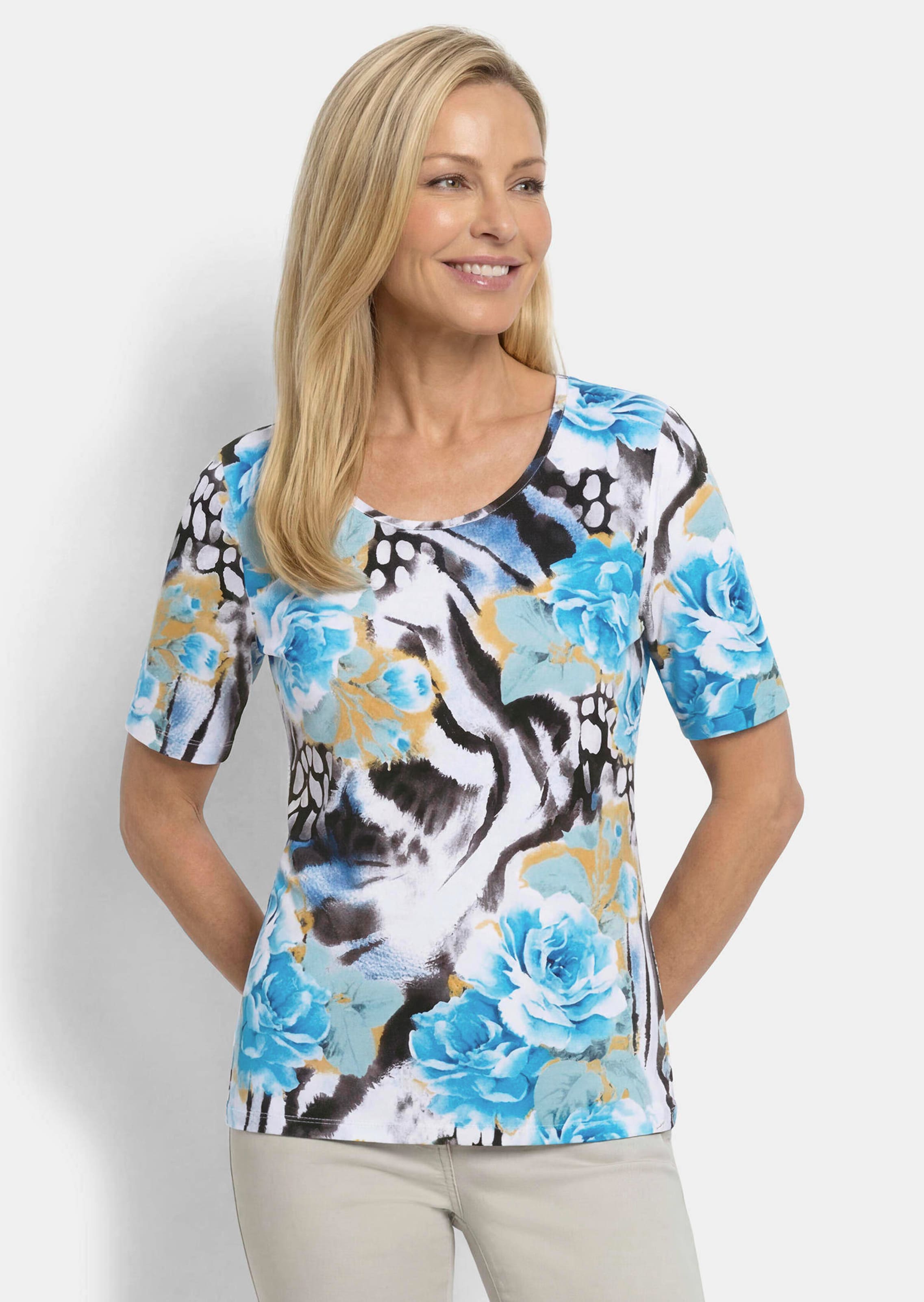 T-shirt en viscose avec un mélange de motifs attrayant