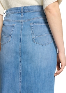 Jeansjupe mit Glitzersteinen und Schlitz thumbnail 4