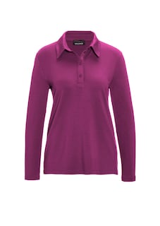 Poloshirt met lange mouwen en sierband bij de knoopsluiting thumbnail 6