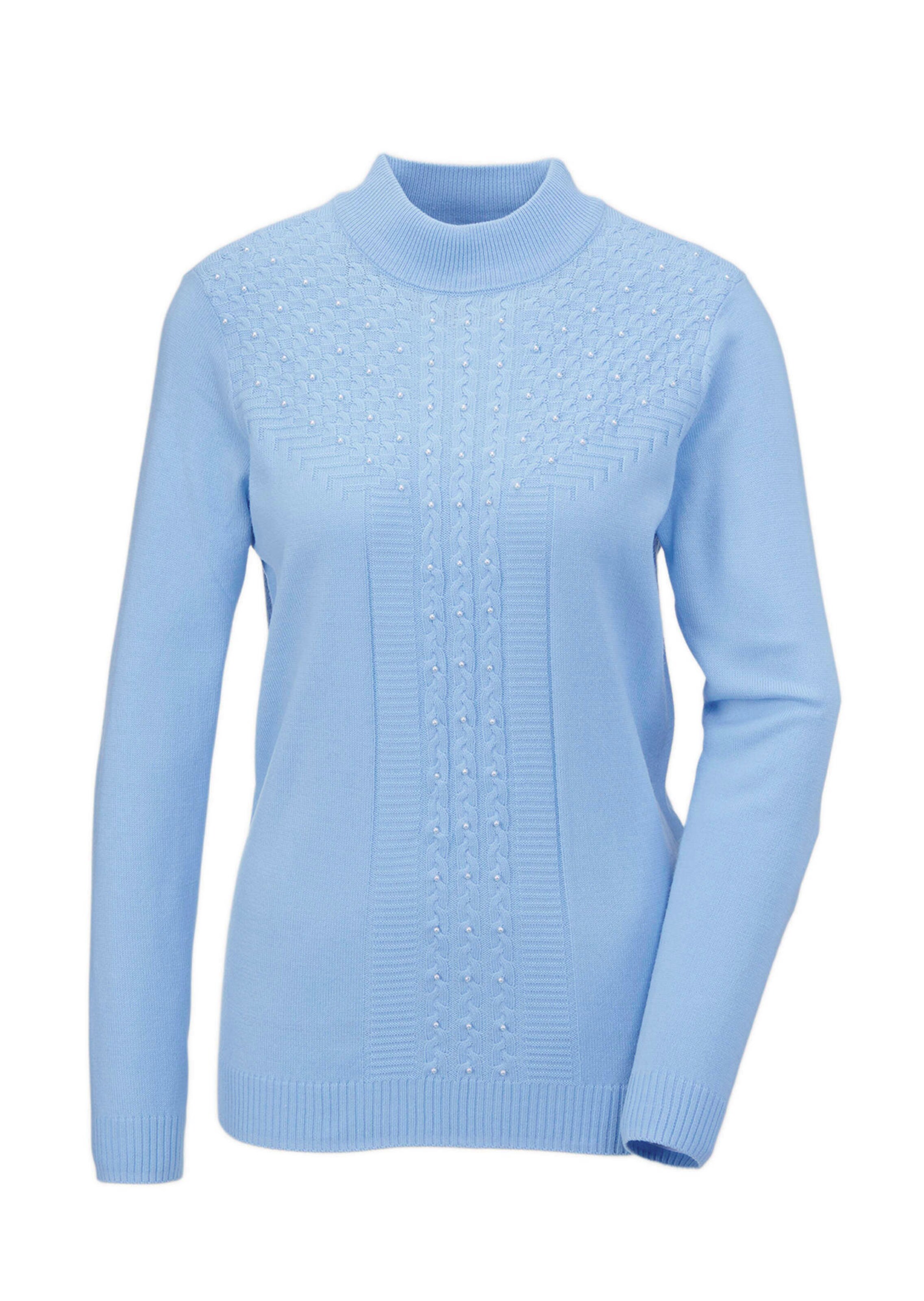 Pullover mit streckendem Zopfmuster