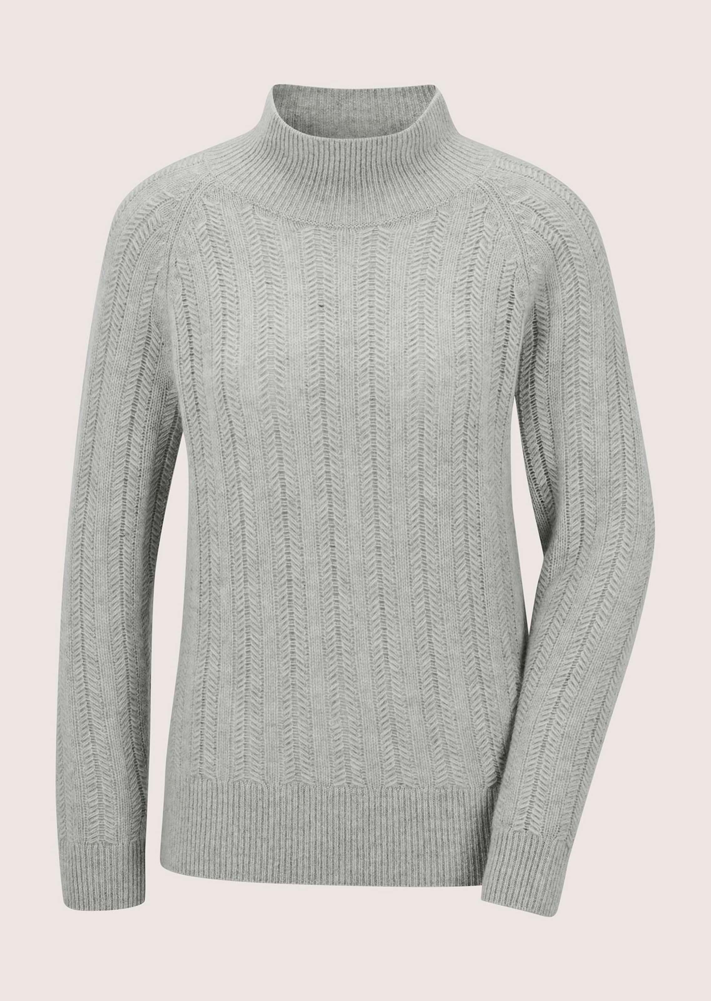 Cashmere jumper in silver grey / natural white / melange