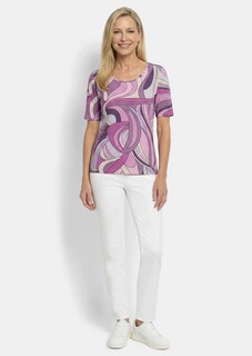 Shirt van viscose met een artistieke all-over print thumbnail 2