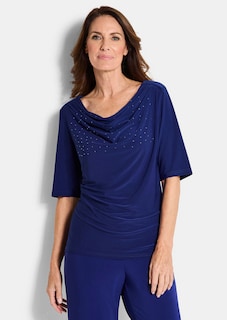 Shirt met watervalhals en glittersteentjes thumbnail 1