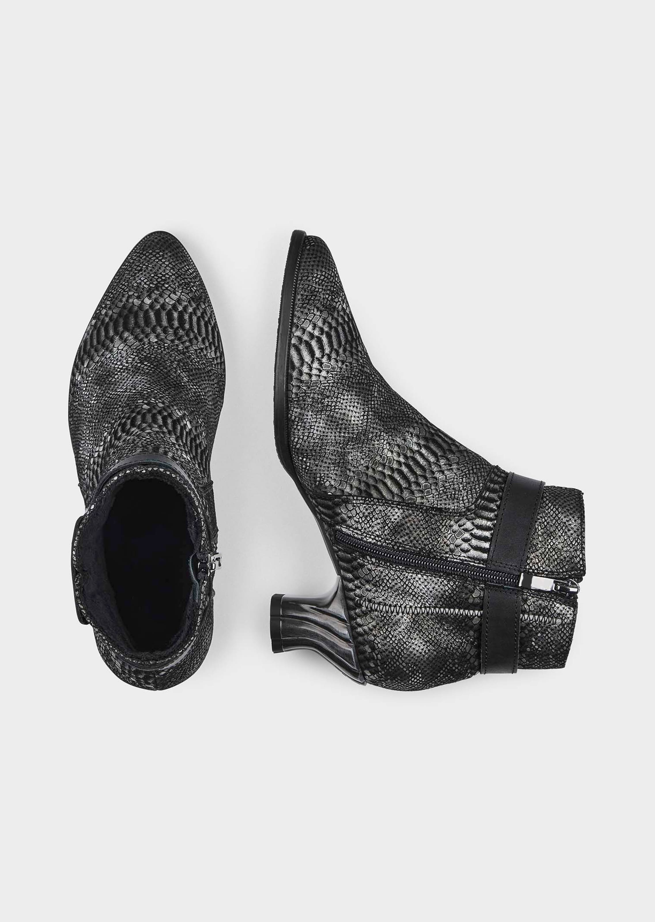 Stiefelette mit Snake-Print