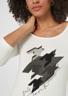 Bedrucktes Rundhals-Shirt mit 3/4-Ärmeln thumbnail 5