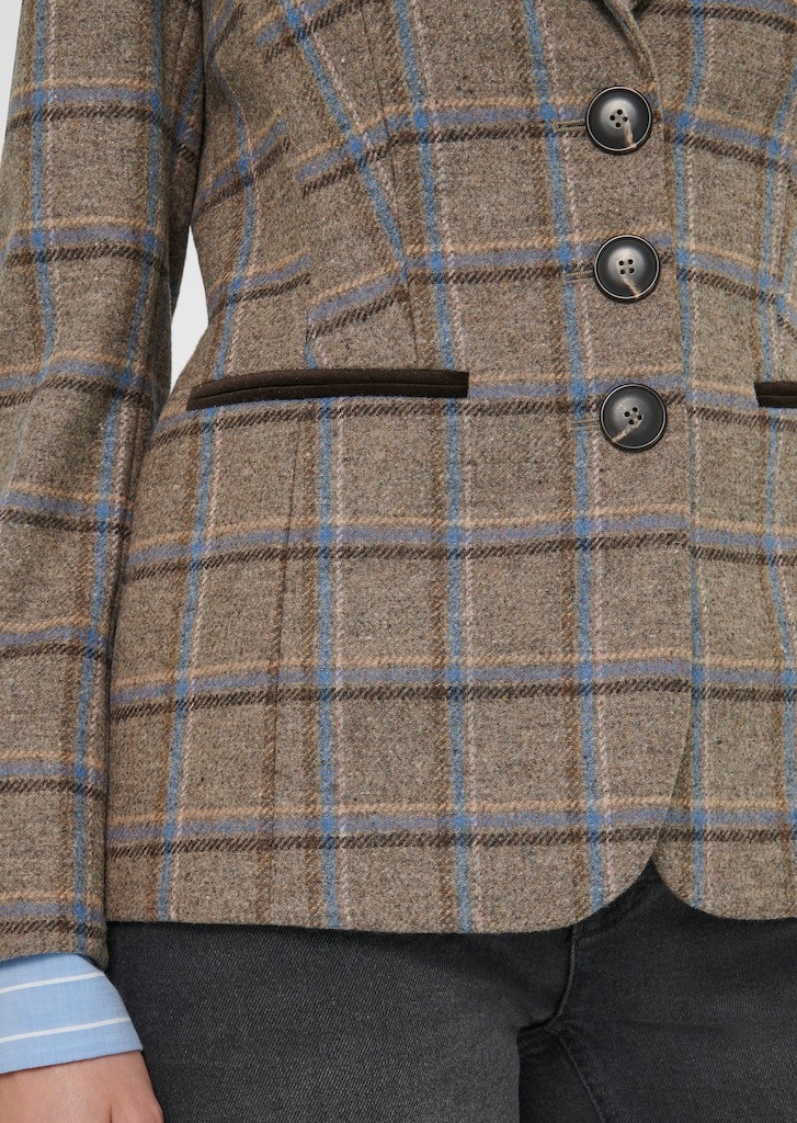 Virgin wool blazer with shetland check 4