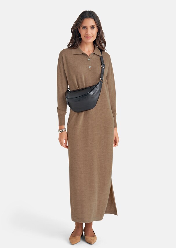 Polo dress in soft fine knit in a fashionable midi length 1