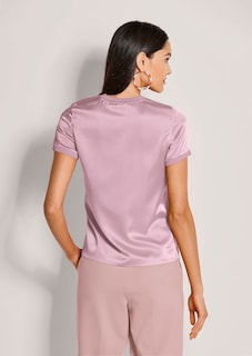 Blouse en soie avec empiècements en maille côtelée thumbnail 4