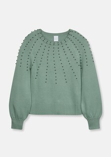 Virgin wool jumper with decorative beads thumbnail 1