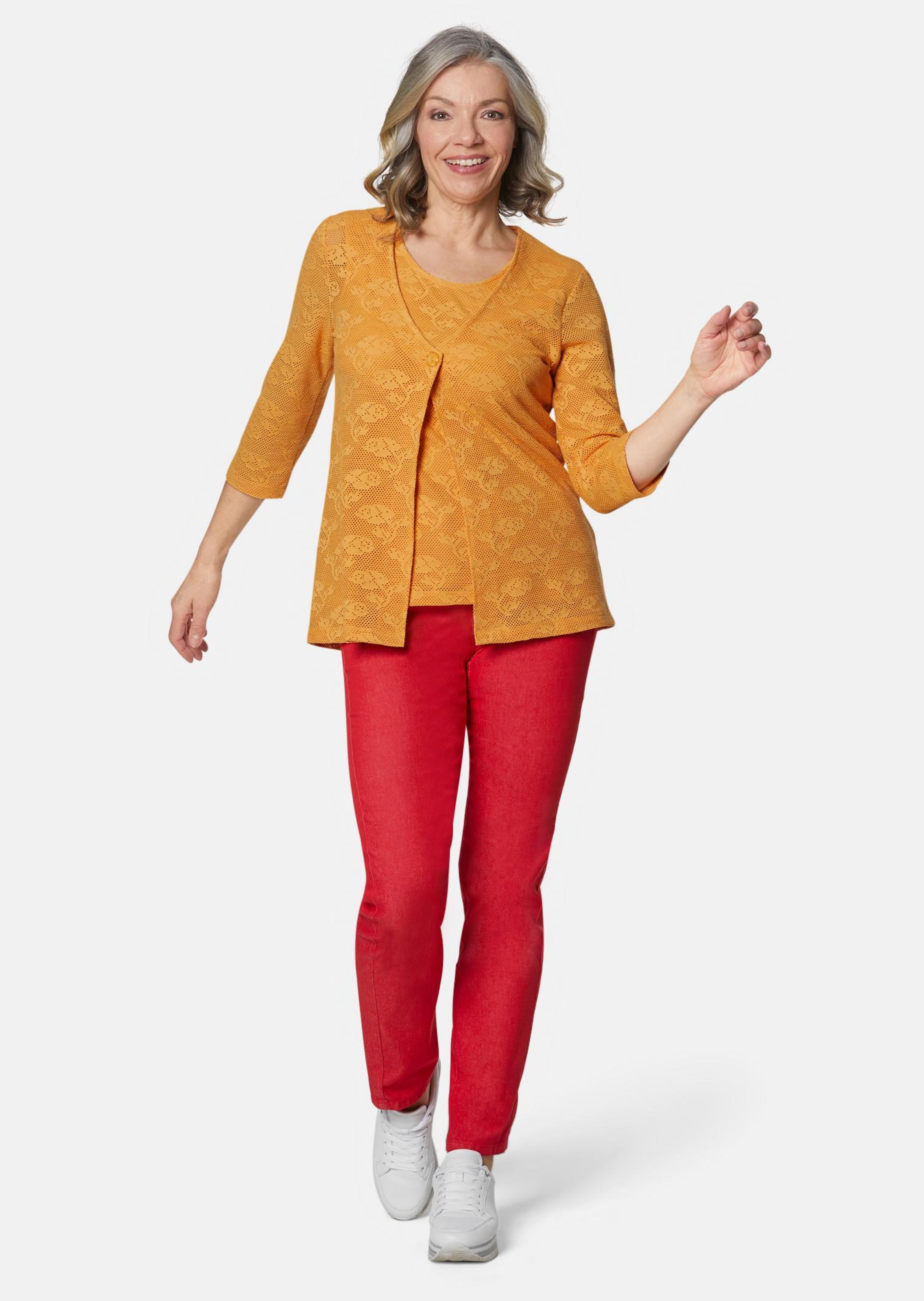 Chemisier avec bustier orné de dentelle - miel - Gr. 21 de Goldner Fashion