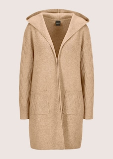 Lange Strickjacke mit Kapuze thumbnail 6