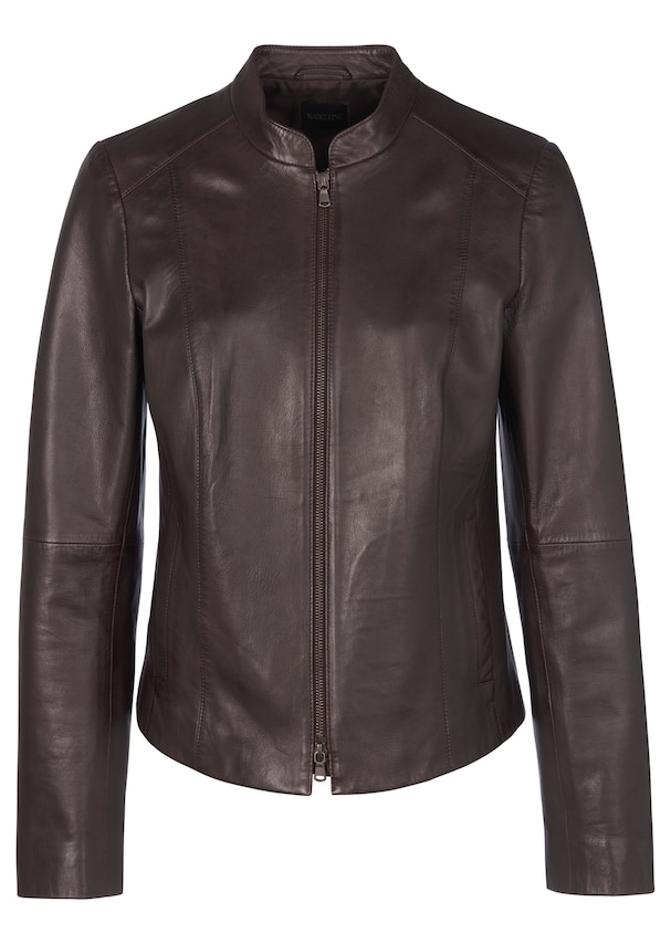 Simple leather jacket made from lamb nappa 5