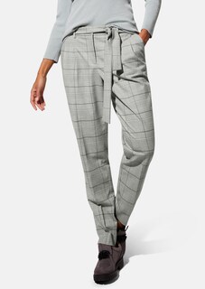 Check pleated trousers with tie belt thumbnail 1