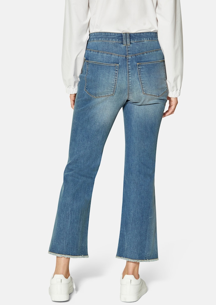 7/8-Jeans mit Fransensaum in Culotte-Form 2