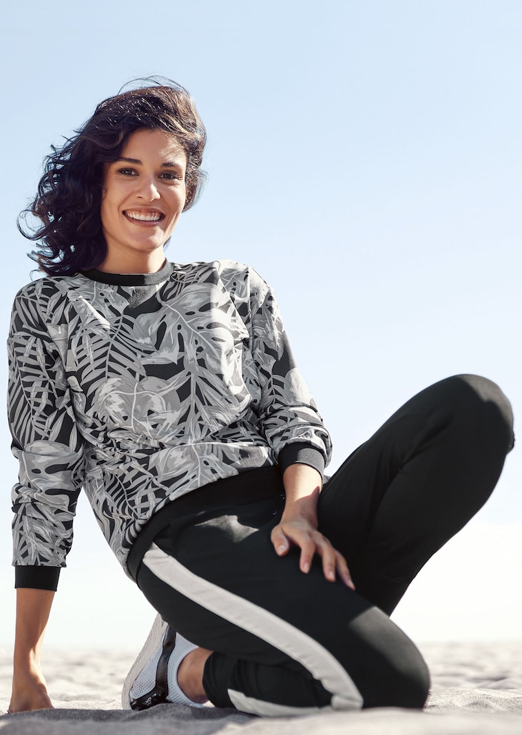 Sweatshirt mit Blätterprint