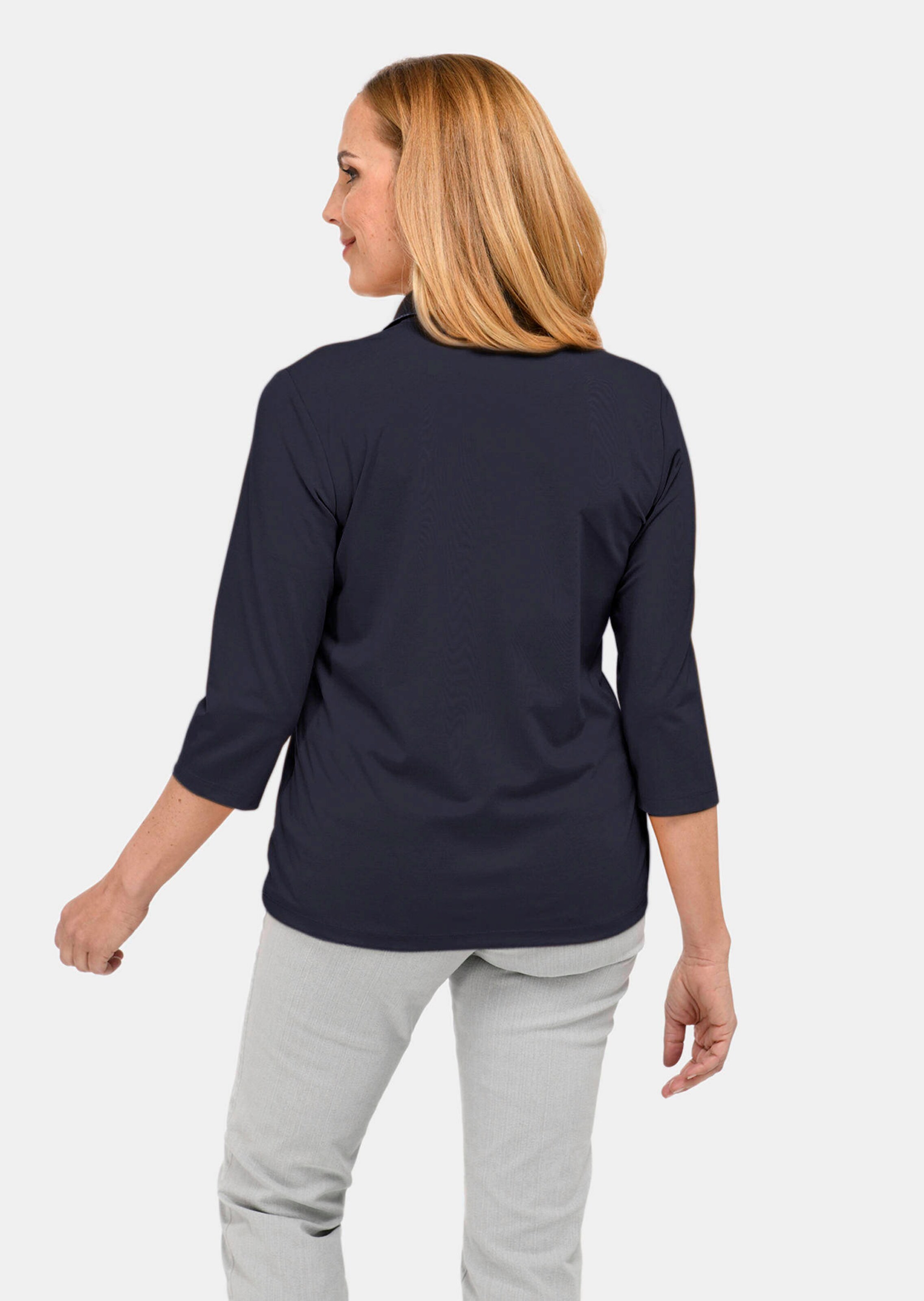 Polo en micro Modal de qualité - marine - Gr. 46 de Goldner Fashion