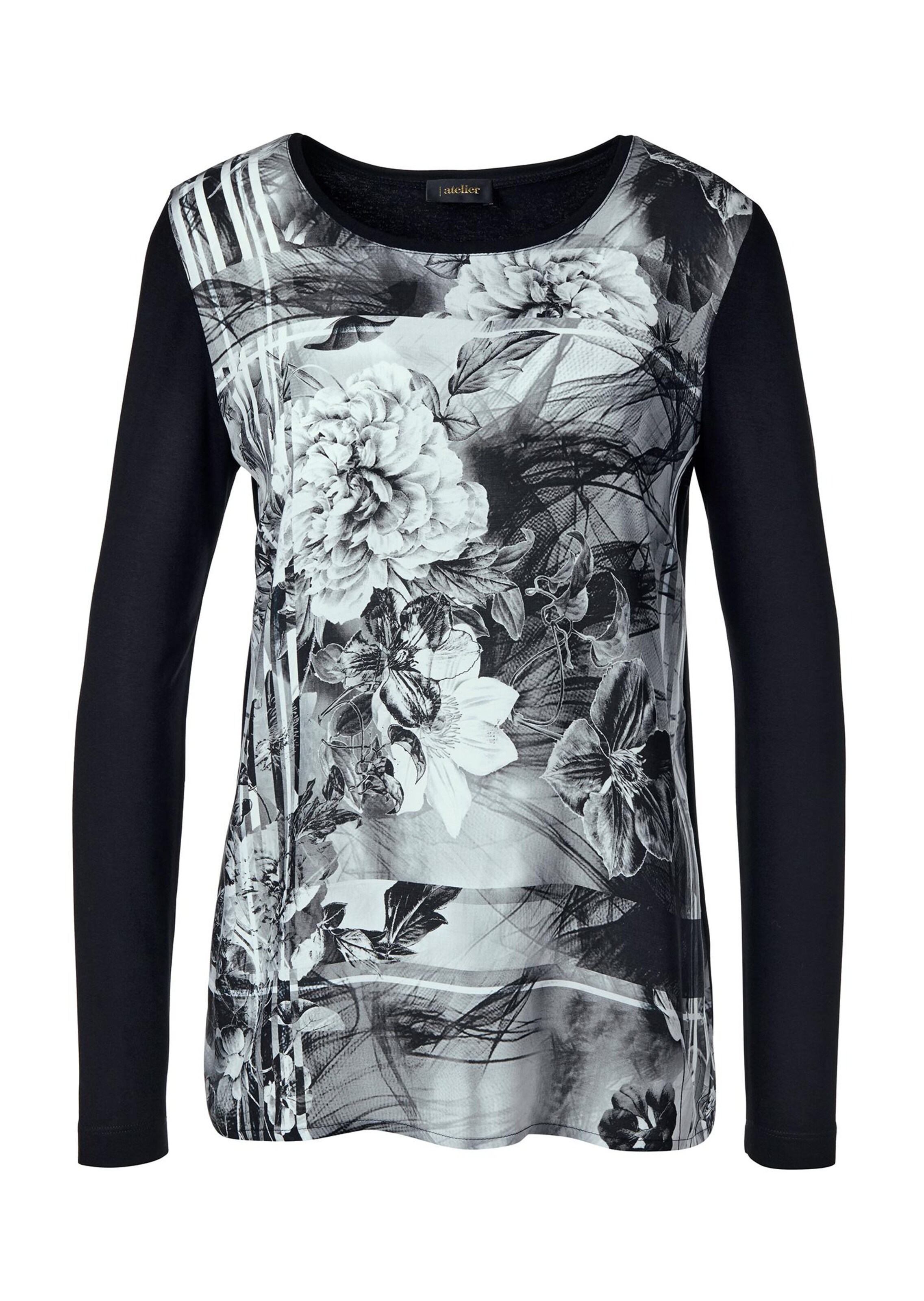 Confortable blouse en viscose de qualité - noir / blanc - Gr. 21 de Goldner Fashion