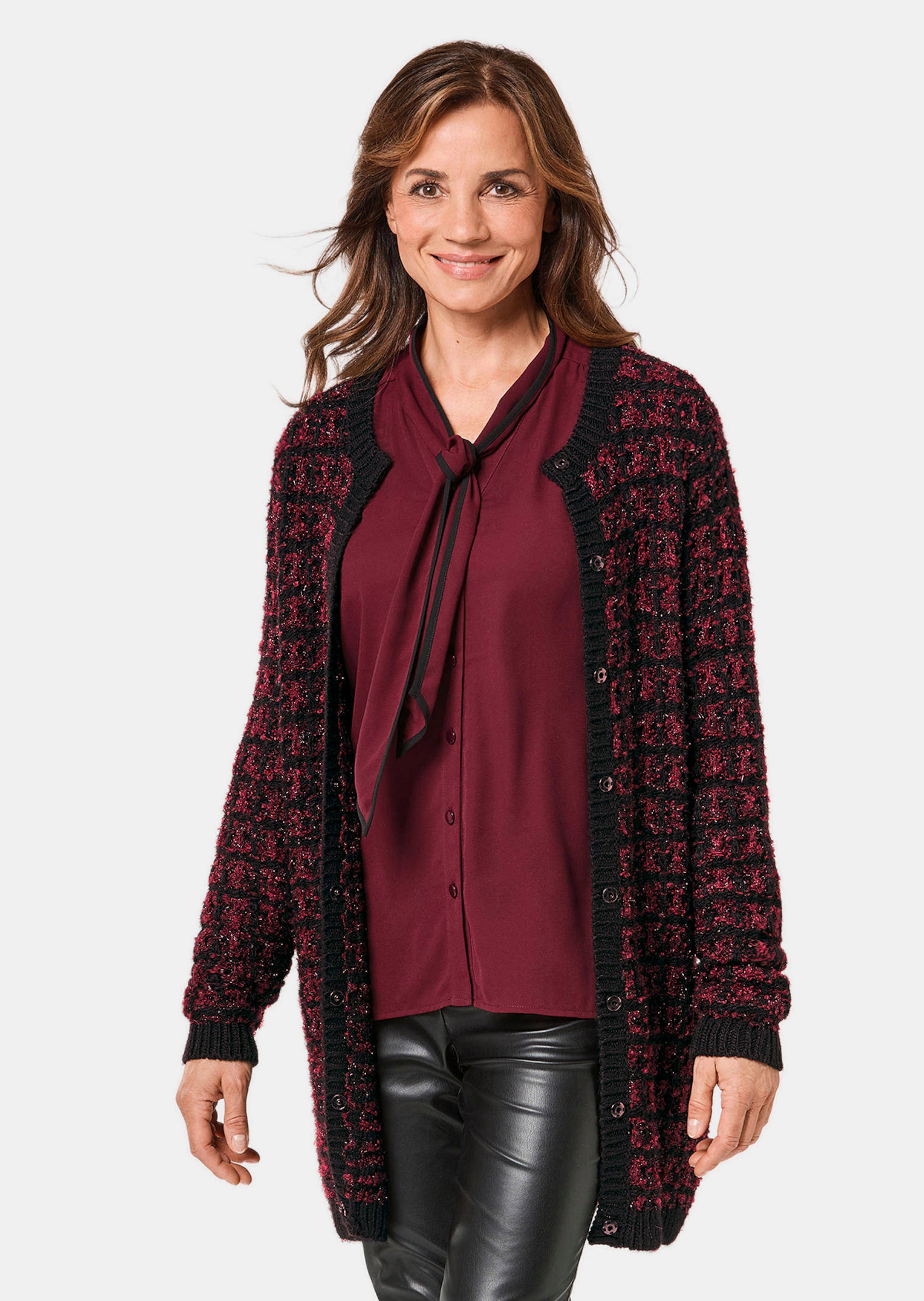 Chique tricot cardigan met glansgaren