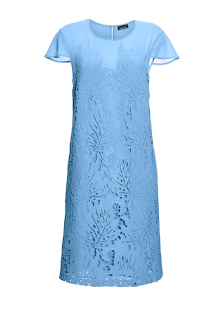 blau Kleid aus sommerlicher Spitze