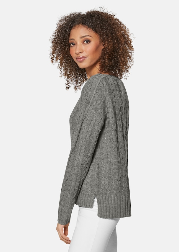 Casual cable-knit jumper with sequins 3