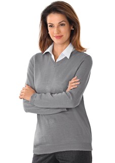 Atmungsaktiver Merinopullover mit V-Ausschnitt thumbnail 3