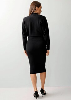 Strickkleid mit weiten Fledermausärmeln thumbnail 3