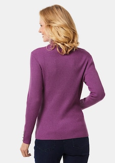 Eleganter Rollkragenpullover mit optischen Knöpfen thumbnail 3