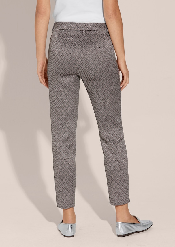 Slim-fit trousers in elegant minimal jacquard 2